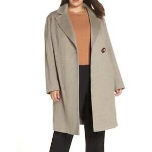 New w/Tags Fleurette One Button Wool Coat with Loro Piana Wool, sz 16W Plus Size